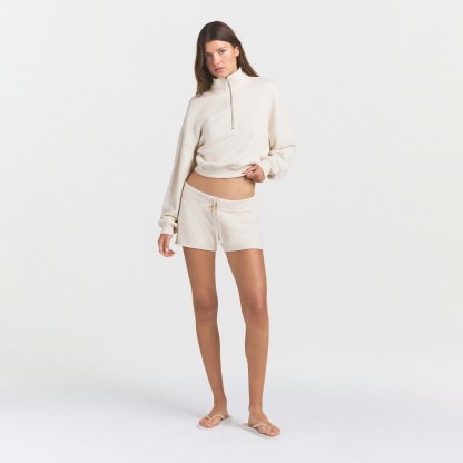 DRAPEY FRENCH TERRY SHORT - BUFF - image 6