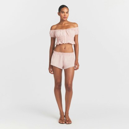 POPLIN APPAREL SHORT - DUSTY PINK