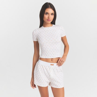 COTTON RIB LOOSE BOXER - OCHRE HORSESHOE PRINT - image 19