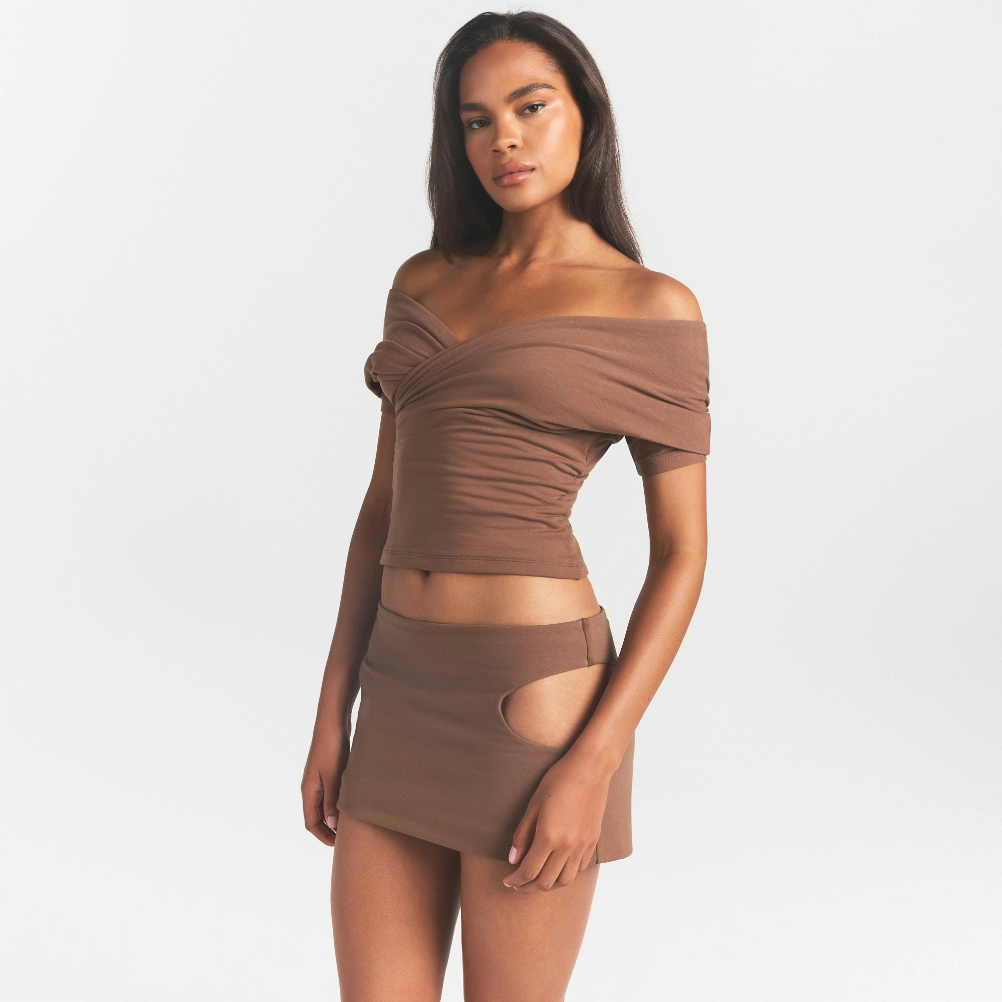 COTTON JERSEY CUT OUT MINI SKIRT - JASPER - image 2