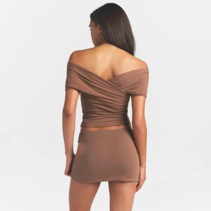 COTTON JERSEY CUT OUT MINI SKIRT - JASPER - image 3