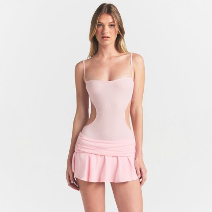 COTTON JERSEY FOLDOVER MINI SKORT - CHERRY BLOSSOM - image 2