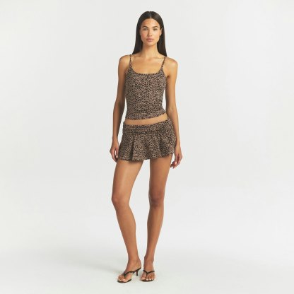 COTTON JERSEY FOLDOVER MINI SKORT - SIENNA NATURAL LEOPARD - image 35