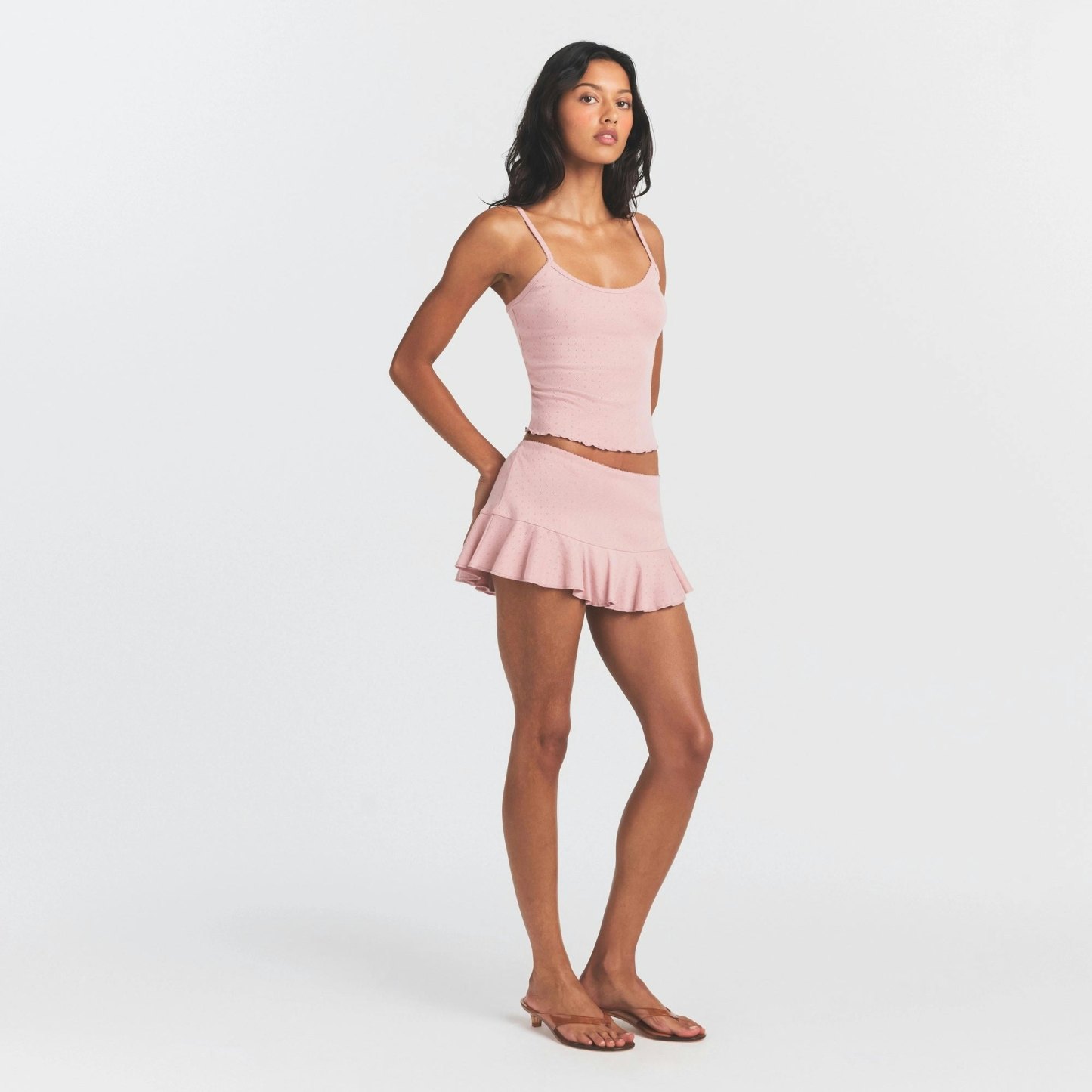 HEAVY POINTELLE MINI SKORT - MORGANITE - image 6