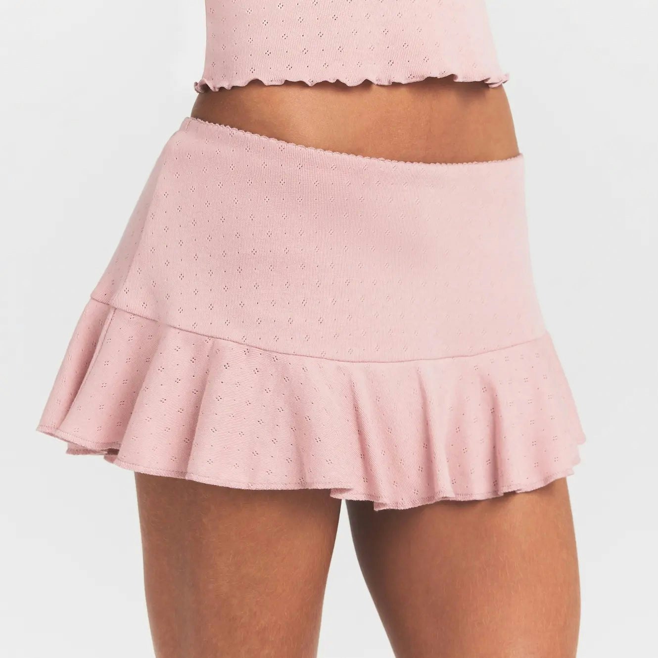 HEAVY POINTELLE MINI SKORT - MORGANITE - image 7