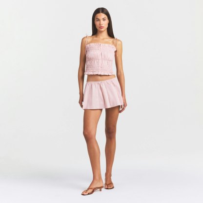 POPLIN APPAREL MINI SKIRT - DUSTY PINK