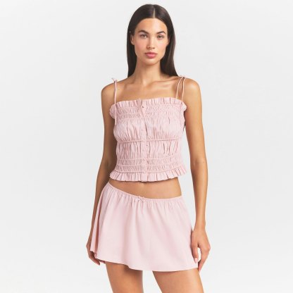 POPLIN APPAREL MINI SKIRT - DUSTY PINK - image 3