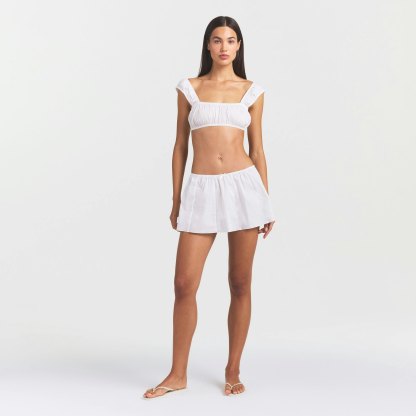 POPLIN APPAREL MINI SKIRT - SNOW - image 7