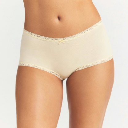 LIGHTWEIGHT COTTON LACE BOY SHORT - BUTTER TONAL