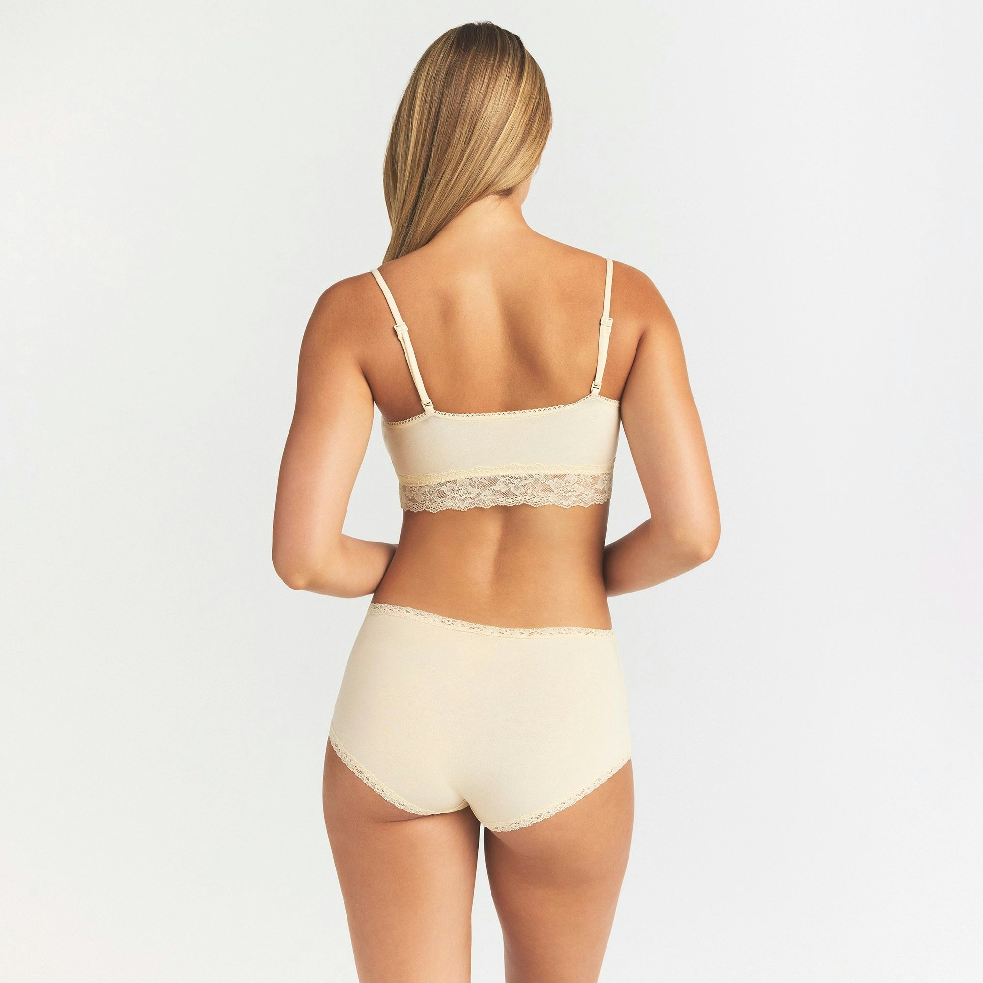 LIGHTWEIGHT COTTON LACE BOY SHORT - BUTTER TONAL