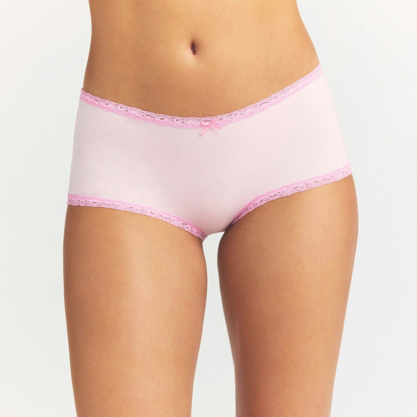 LIGHTWEIGHT COTTON LACE BOY SHORT - CHERRY BLOSSOM