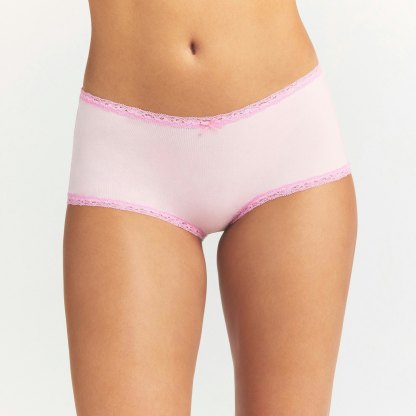 LIGHTWEIGHT COTTON LACE BOY SHORT - CHERRY BLOSSOM