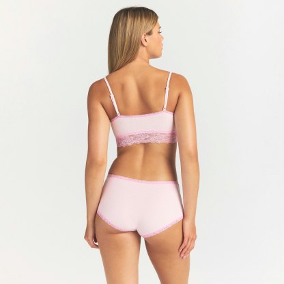 LIGHTWEIGHT COTTON LACE BOY SHORT - CHERRY BLOSSOM