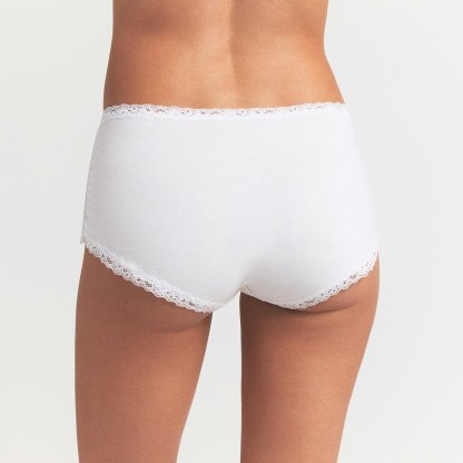LIGHTWEIGHT COTTON LACE BOY SHORT - SNOW