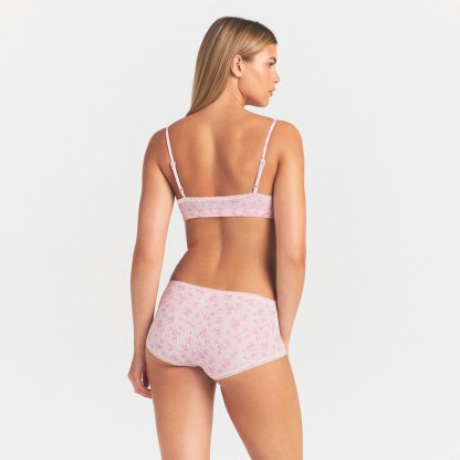 LIGHTWEIGHT COTTON POINTELLE LACE BOY SHORT - BLOOM DAINTY FLORAL