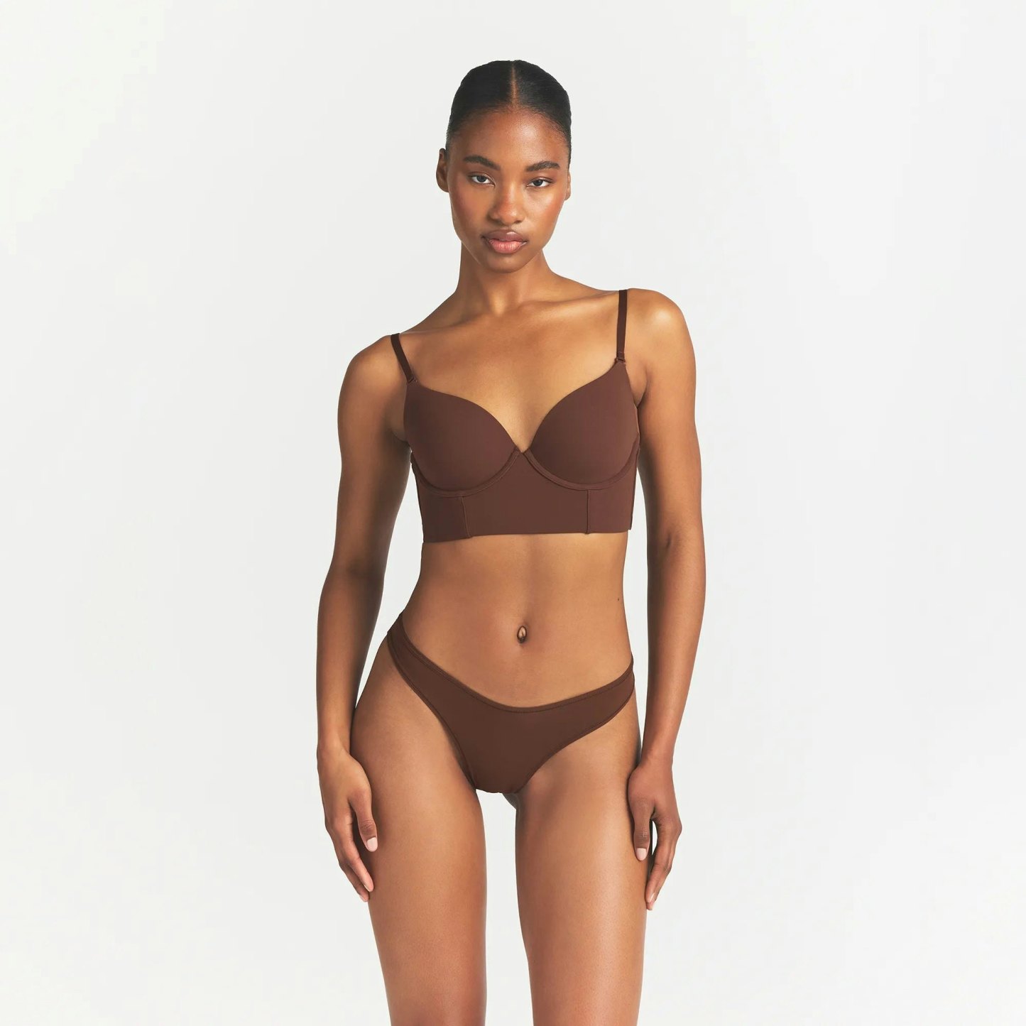 FITS EVERYBODY LOW BACK LONGLINE BRA - COCOA - image 25