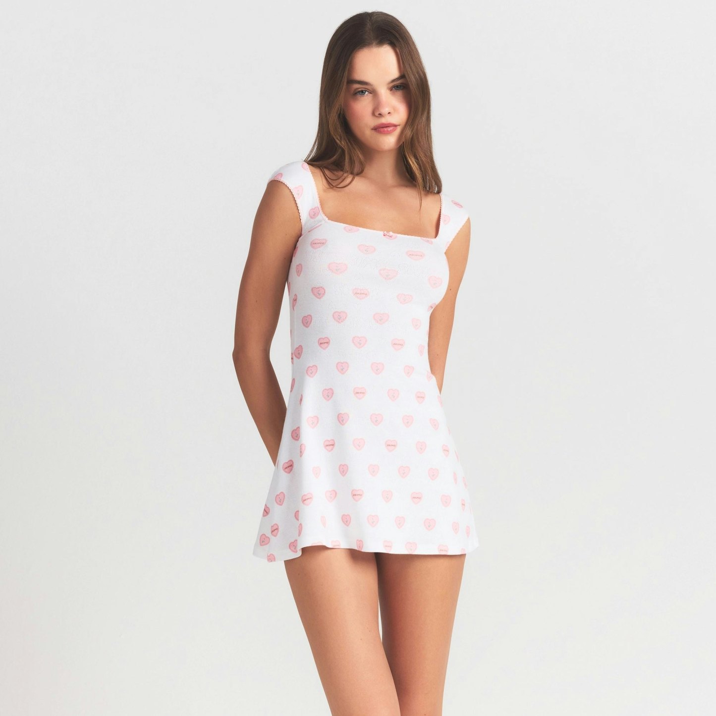 LOGO POINTELLE MINI DRESS - SNOW LACE HEARTS - image 8
