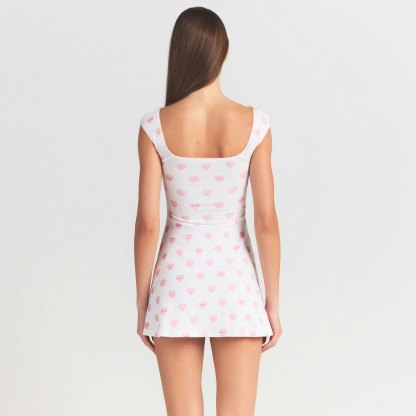 LOGO POINTELLE MINI DRESS - SNOW LACE HEARTS - image 9