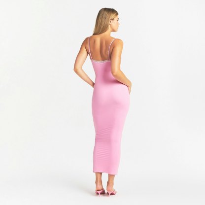 FITS EVERYBODY LACE LONG SLIP DRESS - BUBBLE GUM TONAL - image 10