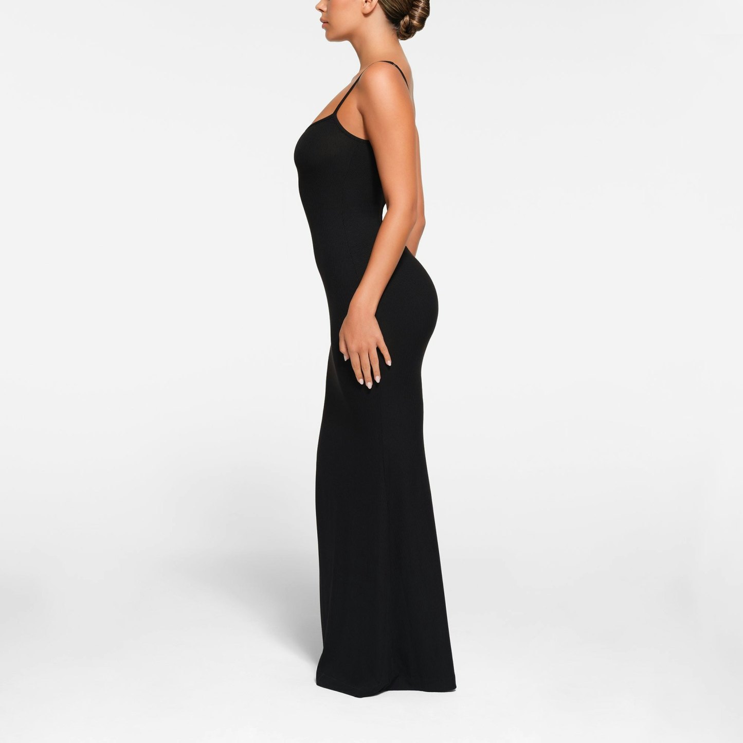 SOFT LOUNGE PETITE LONG SLIP DRESS - ONYX - image 2