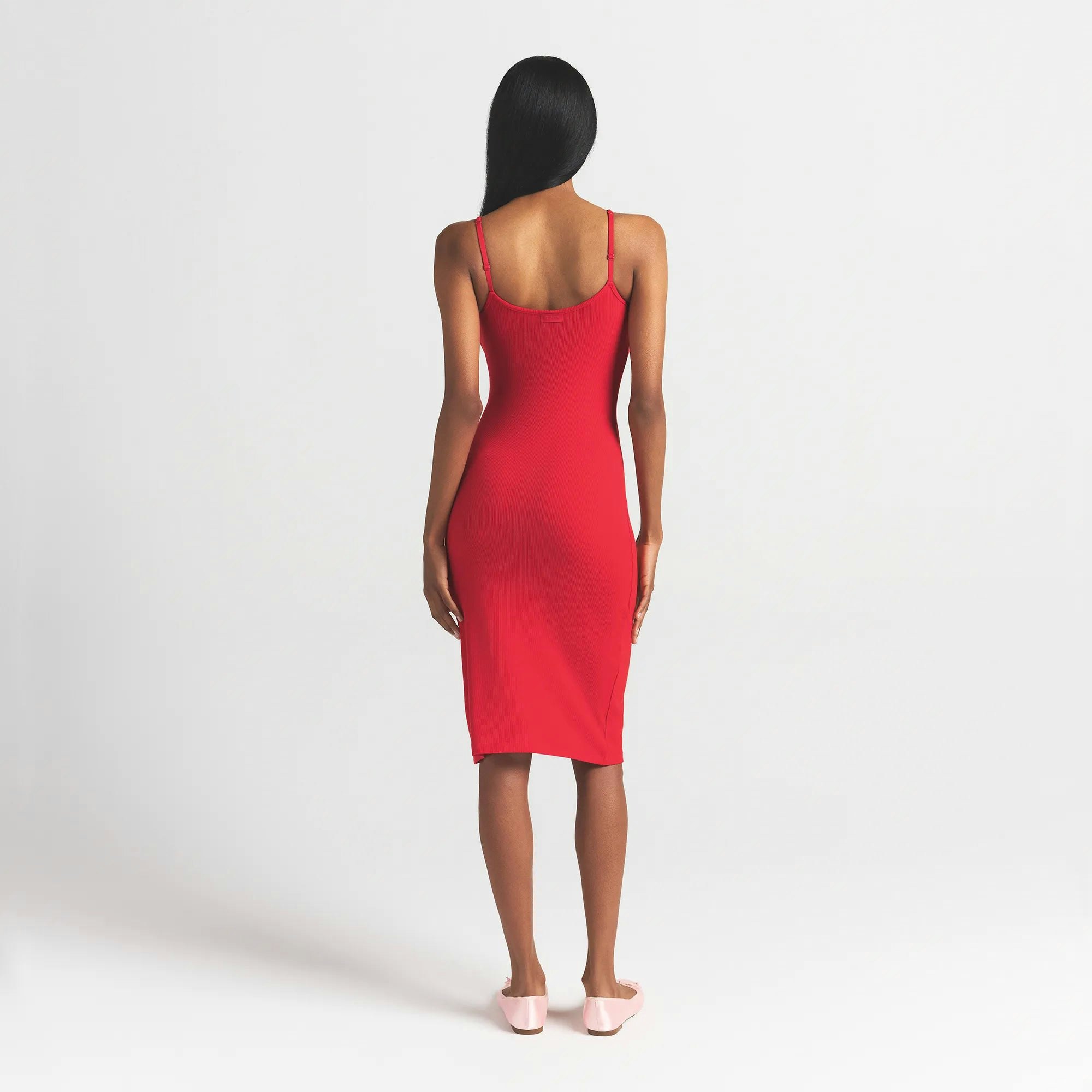 SOFT LOUNGE MIDI SLIP DRESS - CHERRY - image 10