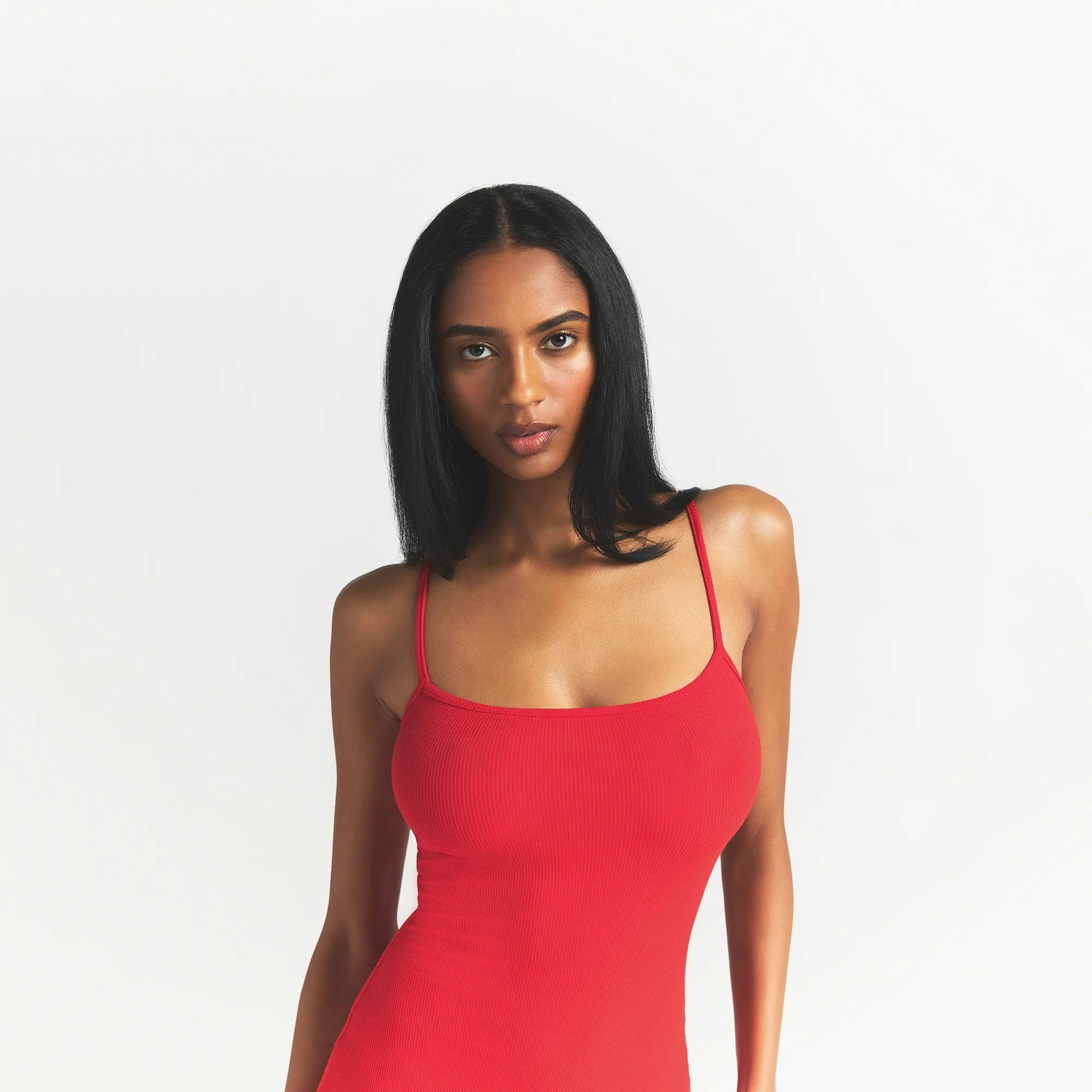 SOFT LOUNGE MIDI SLIP DRESS - CHERRY - image 7