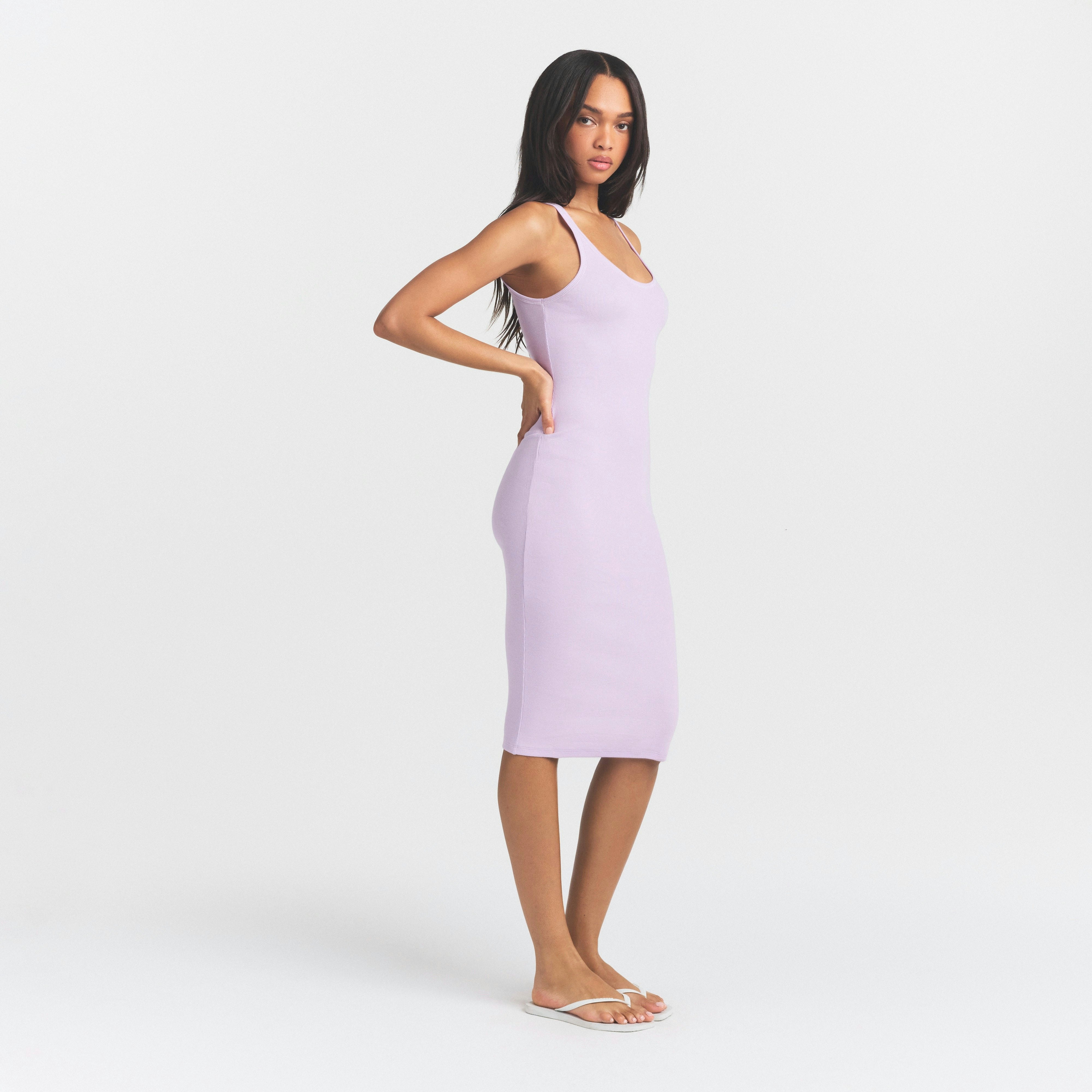 COTTON RIB TANK MIDI DRESS - SUGAR PLUM - image 14