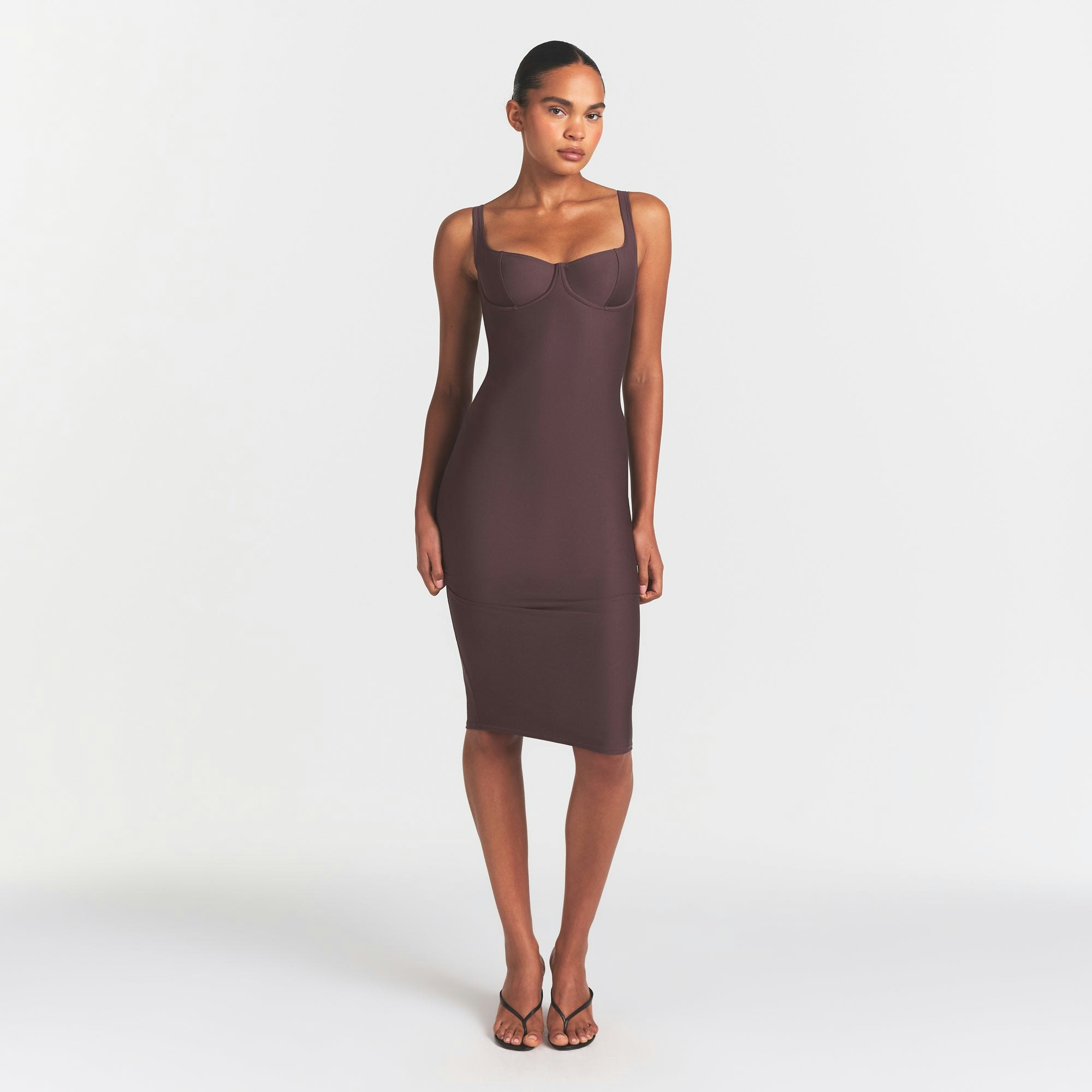 SKIMS BODY MIDI DRESS - RAISIN - image 7