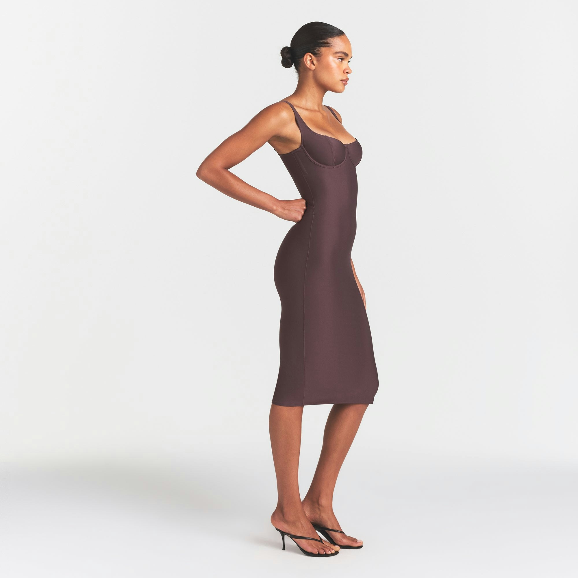 SKIMS BODY MIDI DRESS - RAISIN - image 10