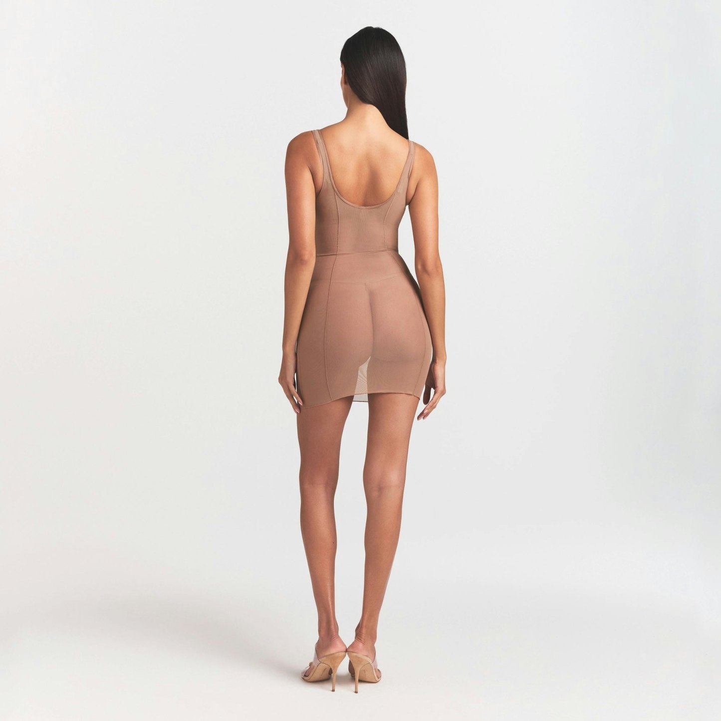 POWER MESH SHAPEWEAR OPEN BUST SLIP DRESS - SIENNA