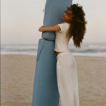 WOVEN COTTON OVERSIZED STRAIGHT LEG PANT - EGRET - image 14