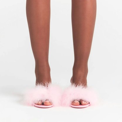 FEATHER KITTEN HEEL - CHERRY BLOSSOM