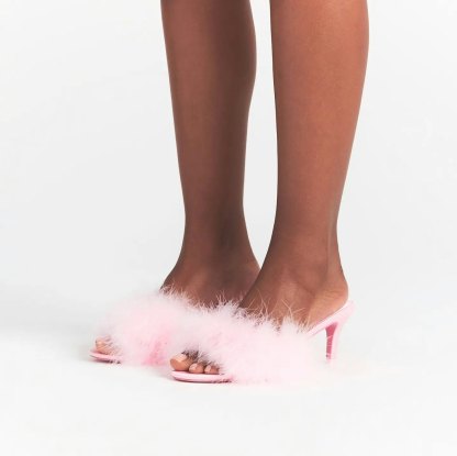 FEATHER KITTEN HEEL - CHERRY BLOSSOM