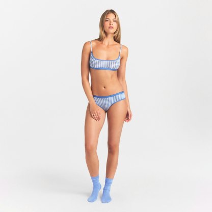 LIGHTWEIGHT COTTON LOGO PICOT HIPSTER - ARCTIC GINGHAM