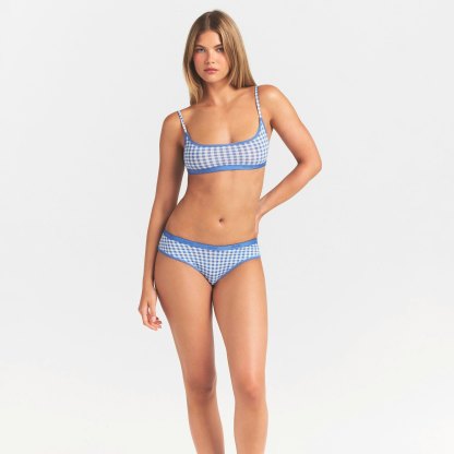 LIGHTWEIGHT COTTON LOGO PICOT HIPSTER - ARCTIC GINGHAM