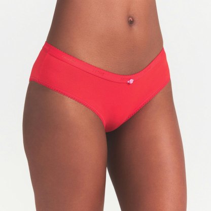 LIGHTWEIGHT COTTON LOGO PICOT HIPSTER - RUBY TONAL