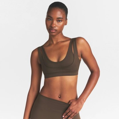 NikeSKIMS MATTE DOUBLE STRAP SCOOP BRA - DARK SEPIA - image 8