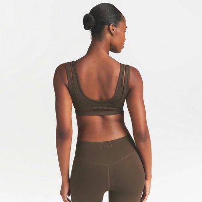 NikeSKIMS MATTE DOUBLE STRAP SCOOP BRA - DARK SEPIA - image 10