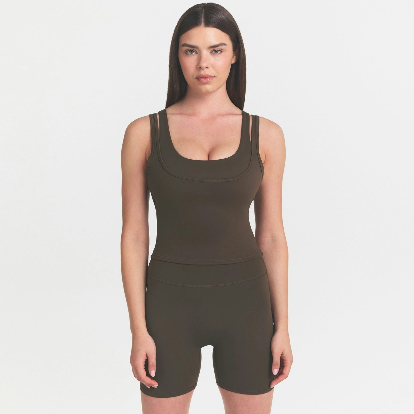 NikeSKIMS MATTE DOUBLE STRAP SCOOP TANK - DARK SEPIA - image 4