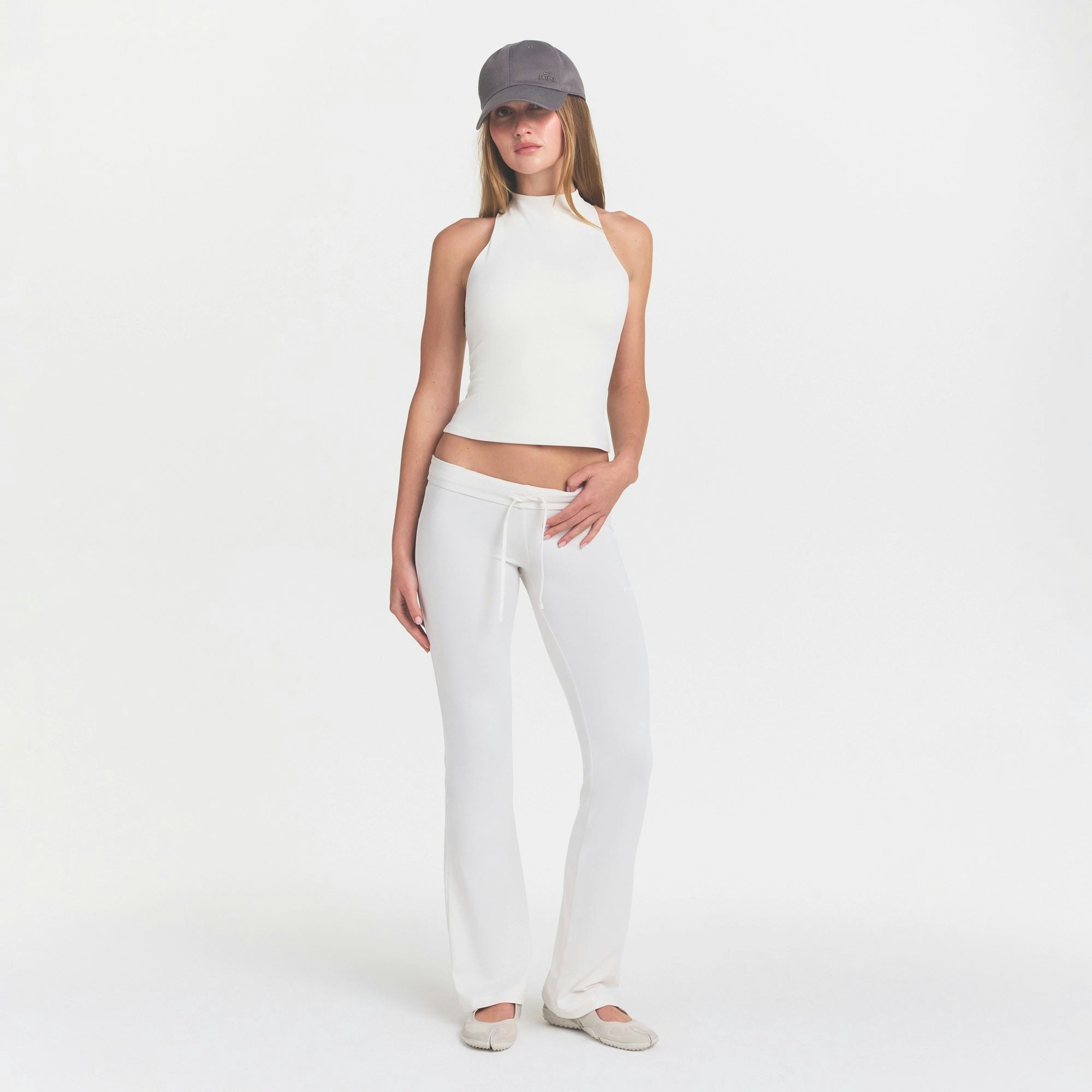 NikeSKIMS MATTE MOCK NECK RACER TANK - IVORY