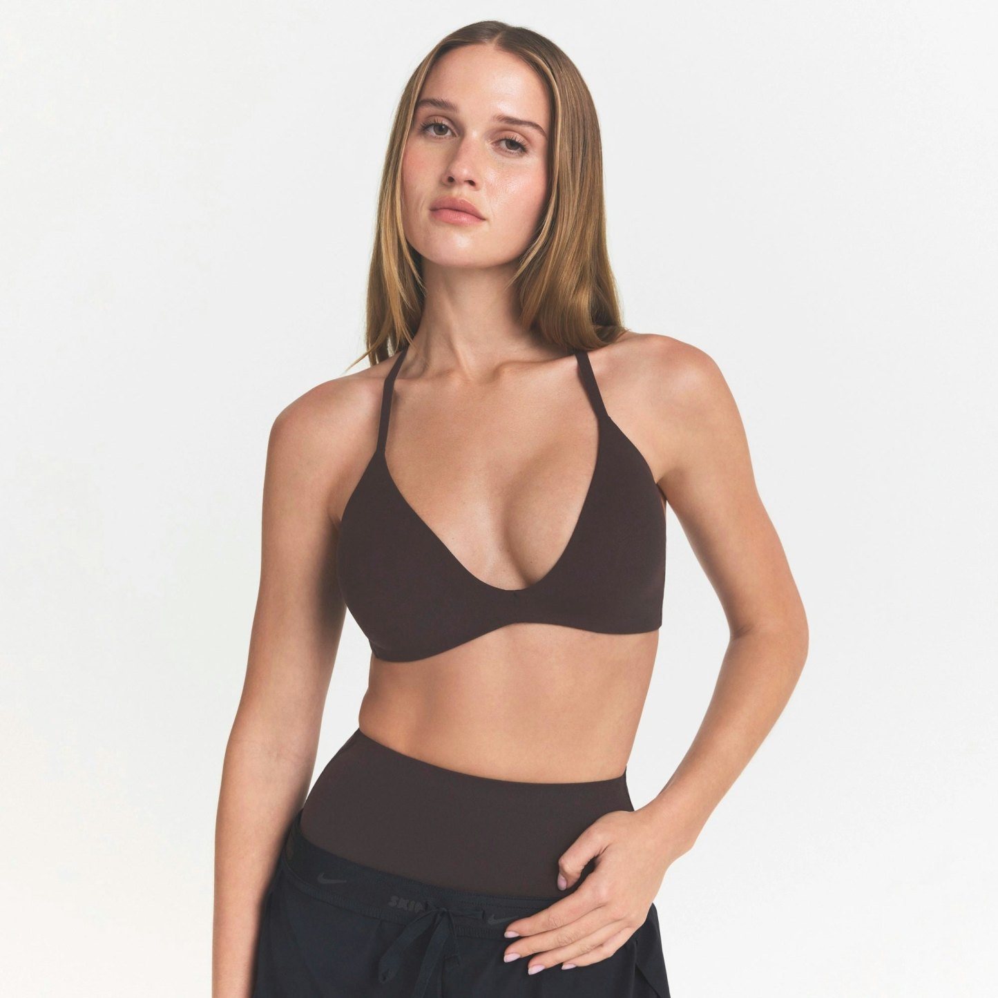 NikeSKIMS STUDIO STRETCH T-BACK TRIANGLE BRA - DARK ROAST - image 15