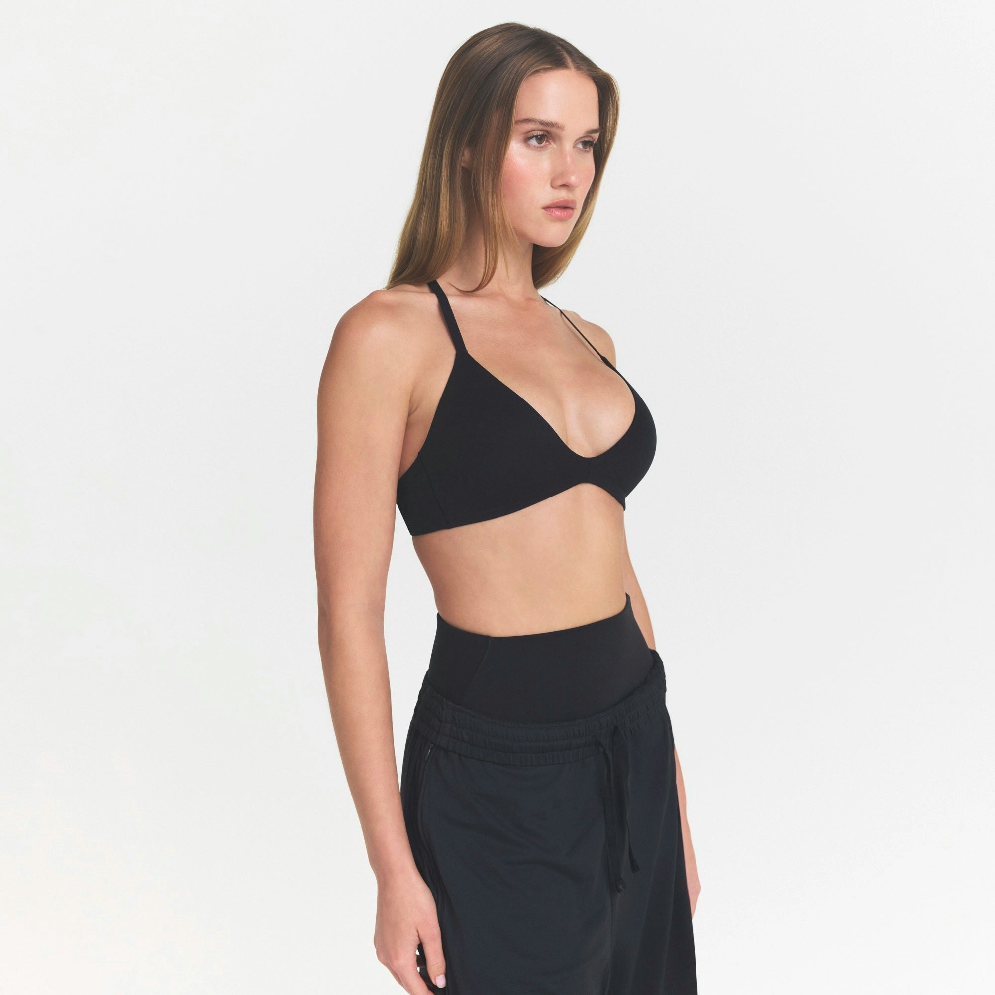 NikeSKIMS STUDIO STRETCH T-BACK TRIANGLE BRA - OBSIDIAN - image 4