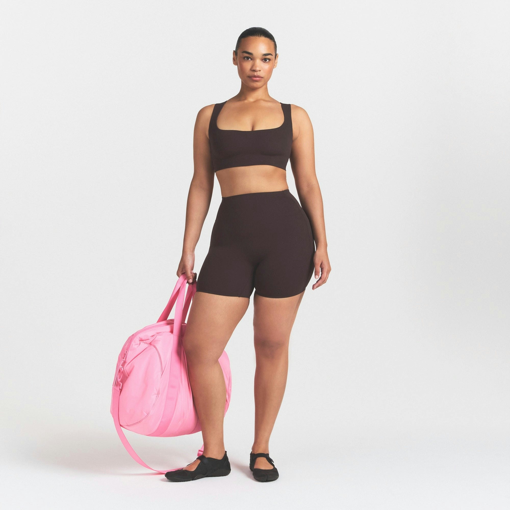 NikeSKIMS STUDIO STRETCH RACER BACK BRA - DARK ROAST - image 7