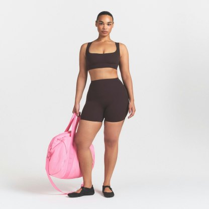 NikeSKIMS STUDIO STRETCH RACER BACK BRA - DARK ROAST - image 7