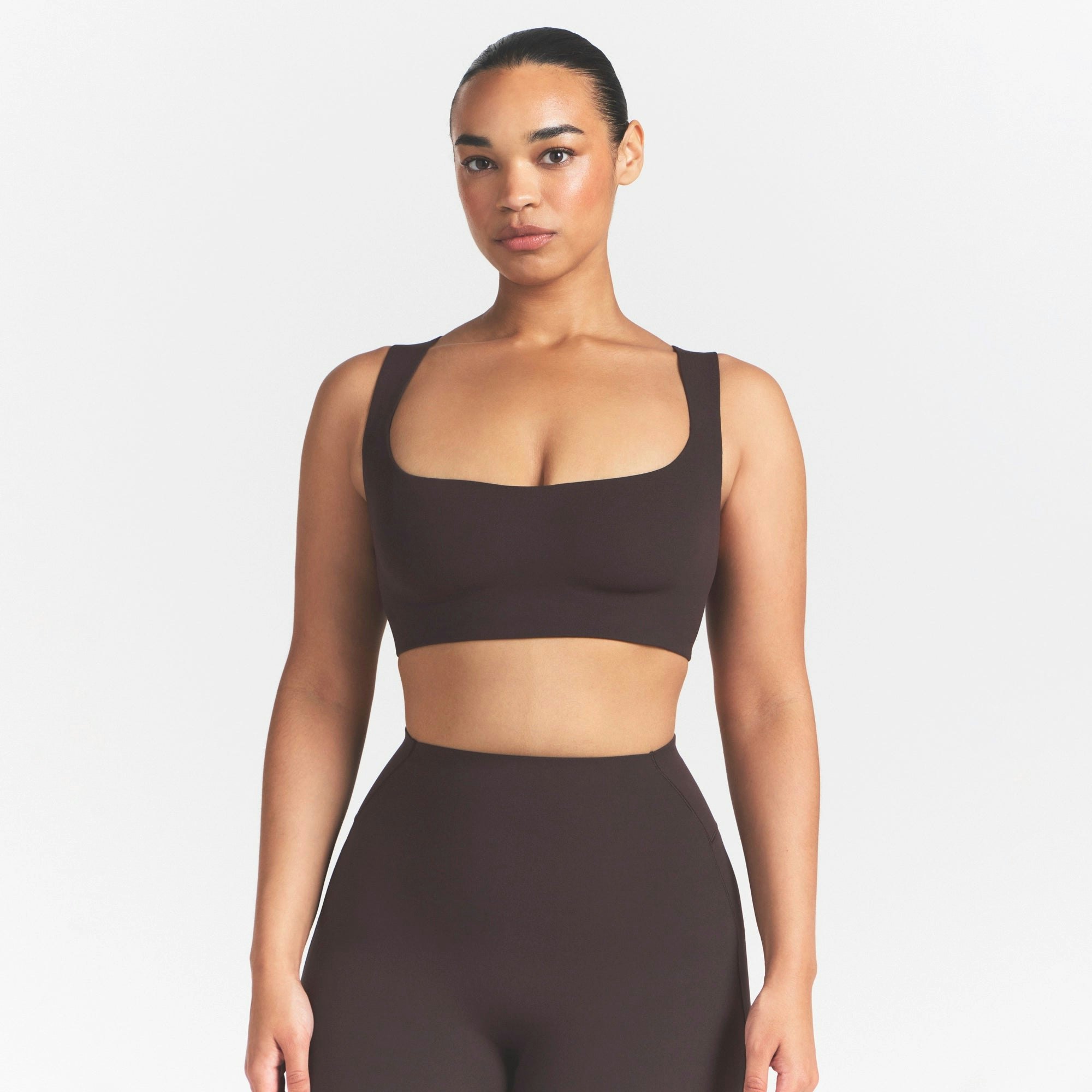 NikeSKIMS STUDIO STRETCH RACER BACK BRA - DARK ROAST - image 8