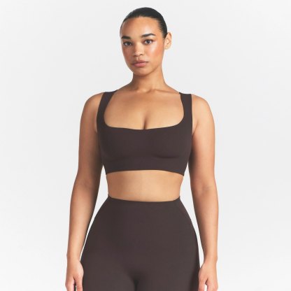 NikeSKIMS STUDIO STRETCH RACER BACK BRA - DARK ROAST - image 8