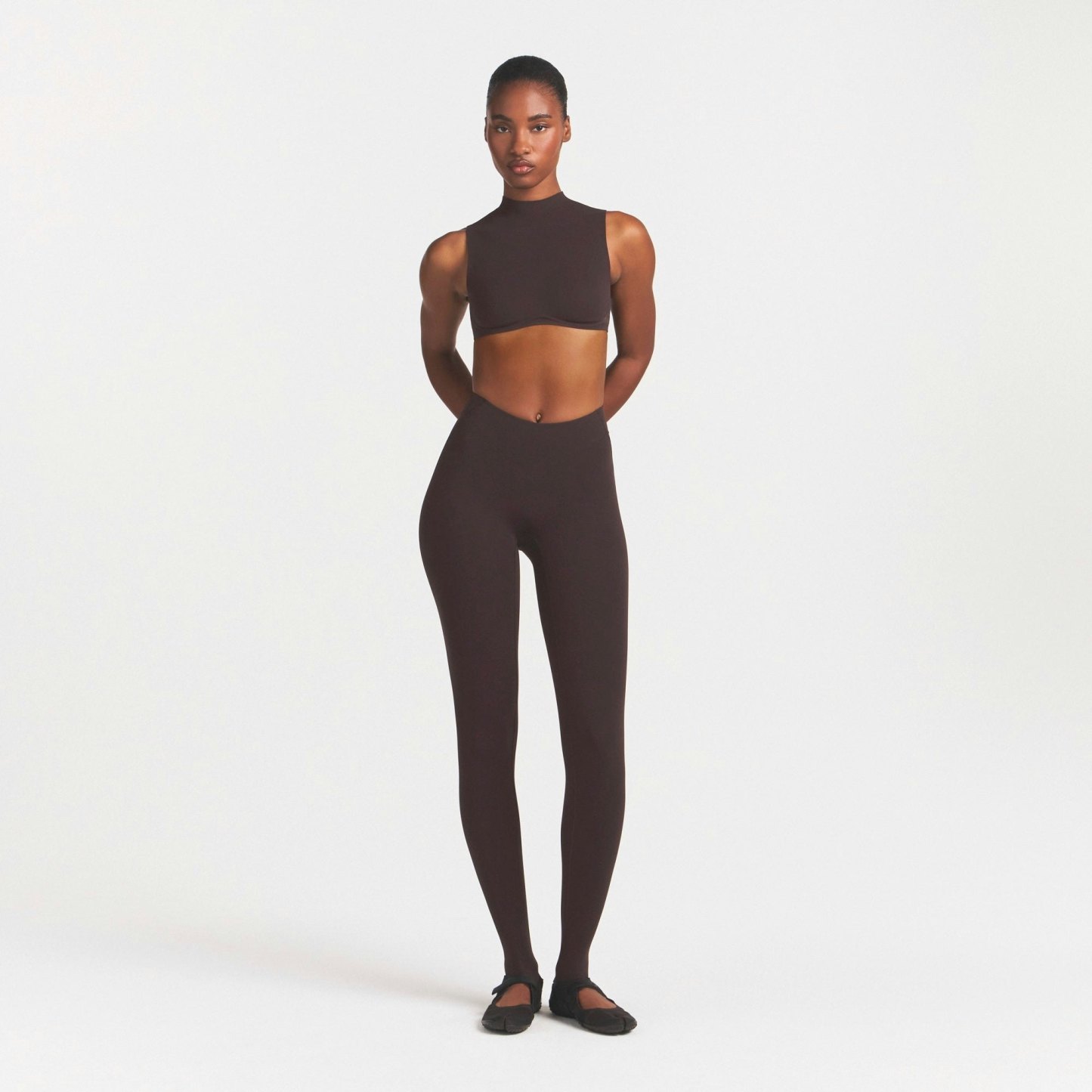 NikeSKIMS STUDIO STRETCH DIPPED 29" LEGGING - DARK ROAST - image 10