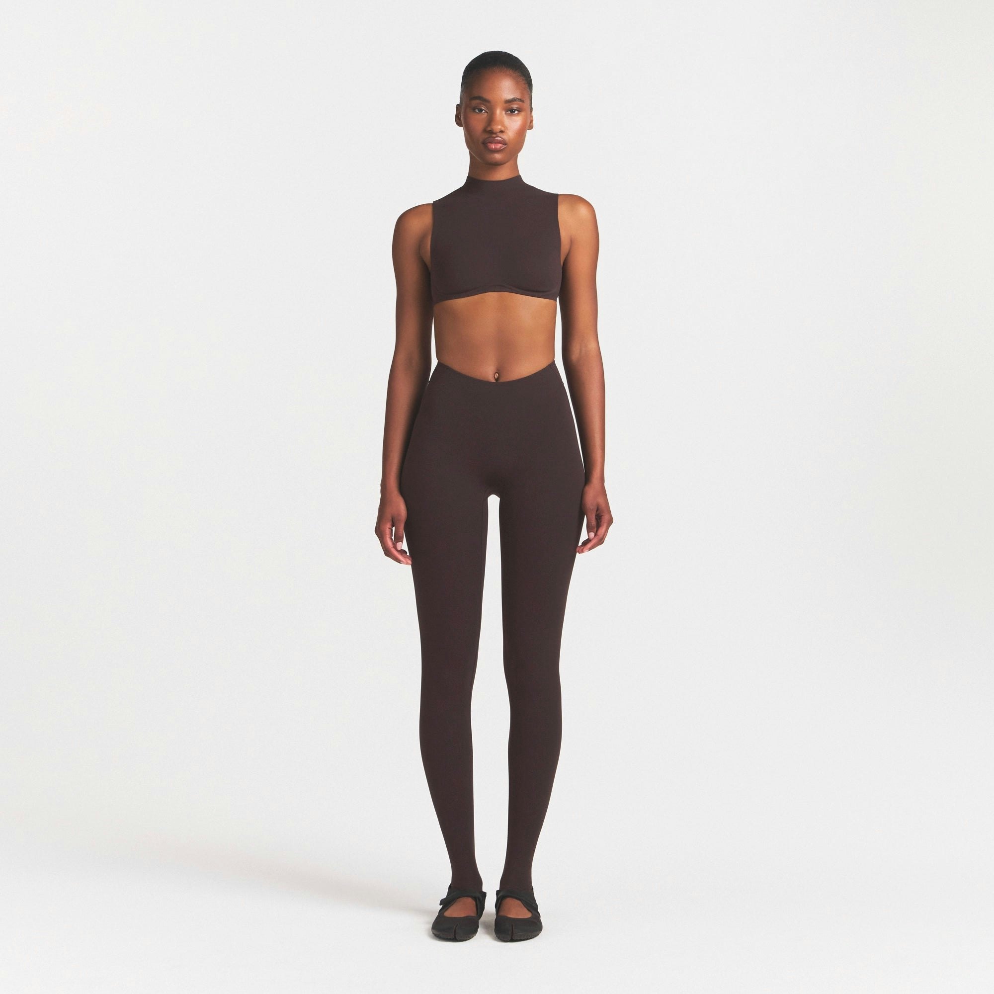 NikeSKIMS STUDIO STRETCH MOCK NECK BRA TOP - DARK ROAST - image 12