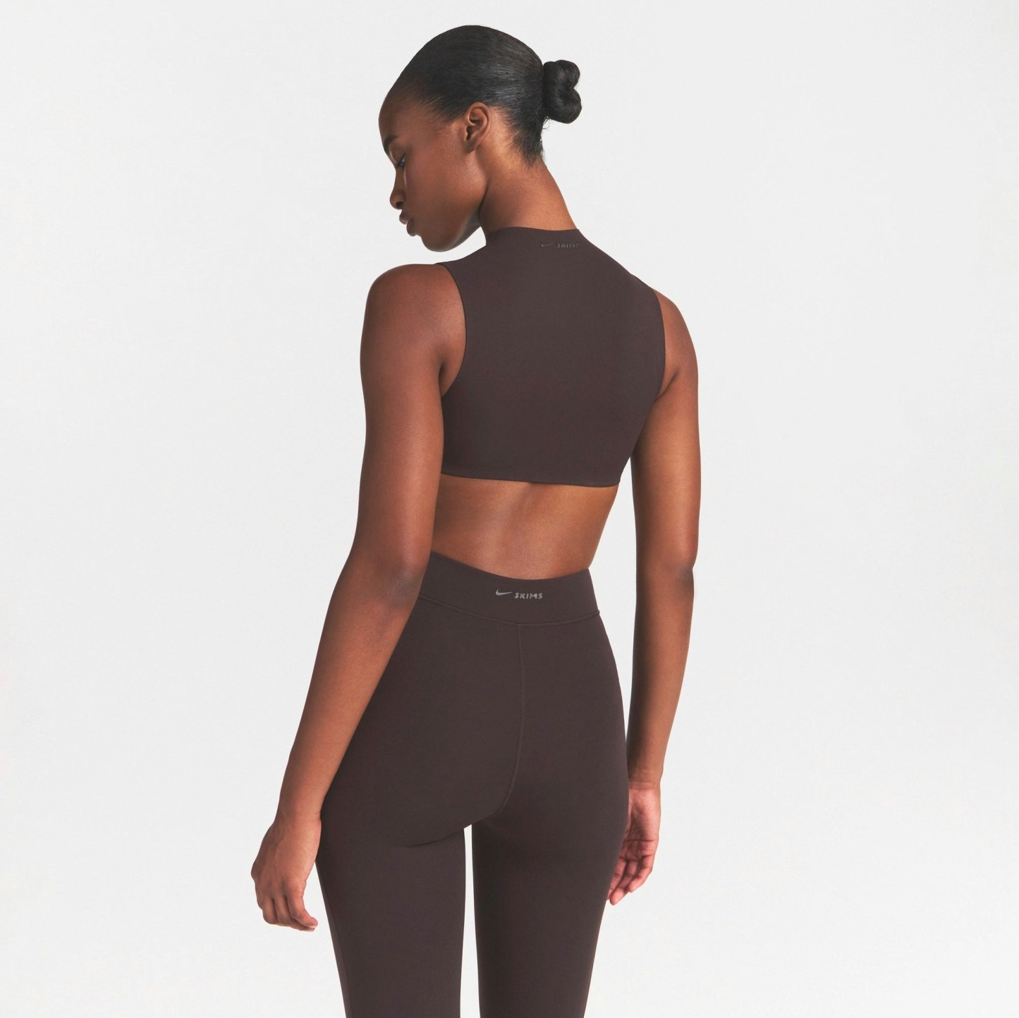 NikeSKIMS STUDIO STRETCH MOCK NECK BRA TOP - DARK ROAST - image 15