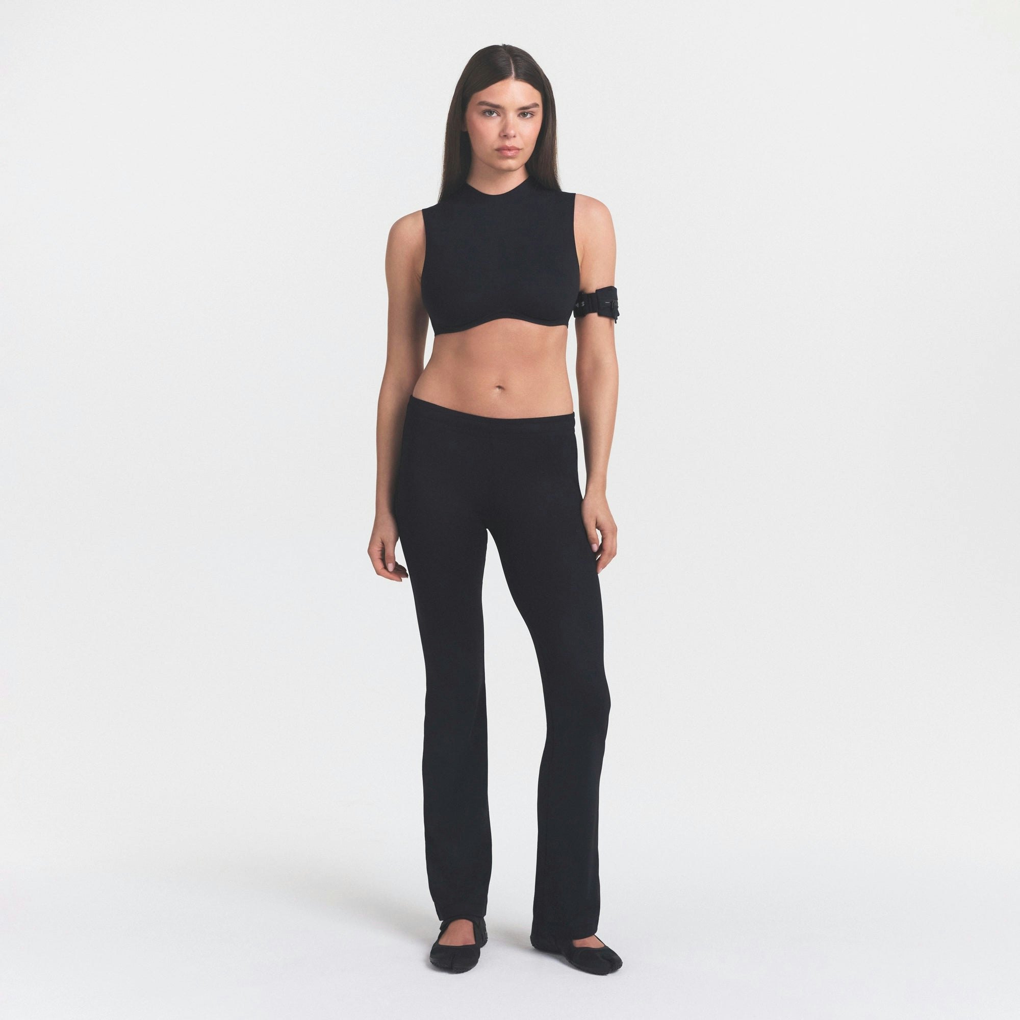NikeSKIMS STUDIO STRETCH MOCK NECK BRA TOP - OBSIDIAN - image 6